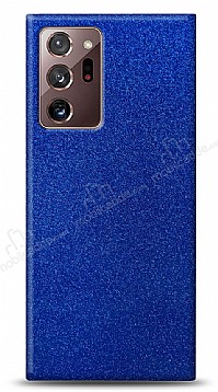 Dafoni Samsung Galaxy Note 20 Ultra Mavi Parlak Simli Telefon Kaplama