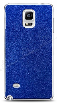 Dafoni Samsung Galaxy Note 4 Mavi Parlak Simli Telefon Kaplama