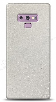Dafoni Samsung Galaxy Note 9 Beyaz Parlak Simli Telefon Kaplama