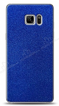 Dafoni Samsung Galaxy Note FE Mavi Parlak Simli Telefon Kaplama