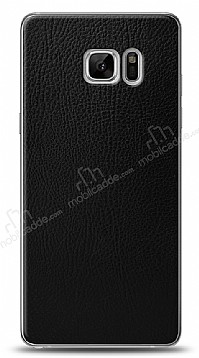 Dafoni Samsung Galaxy Note FE Siyah Deri Grnml Telefon Kaplama