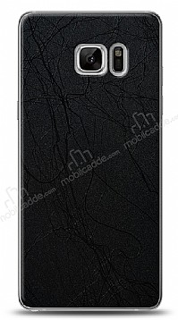 Dafoni Samsung Galaxy Note FE Siyah Electro Deri Grnml Telefon Kaplama