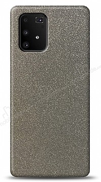 Dafoni Samsung Galaxy S10 Lite Silver Parlak Simli Telefon Kaplama