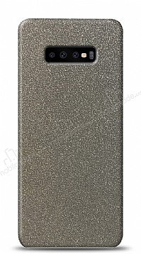 Dafoni Samsung Galaxy S10 Silver Parlak Simli Telefon Kaplama