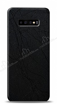 Dafoni Samsung Galaxy S10 Siyah Electro Deri Grnml Telefon Kaplama