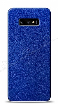 Dafoni Samsung Galaxy S10e Mavi Parlak Simli Telefon Kaplama