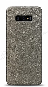 Dafoni Samsung Galaxy S10e Silver Parlak Simli Telefon Kaplama