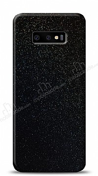 Dafoni Samsung Galaxy S10e Siyah Parlak Simli Telefon Kaplama