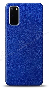 Dafoni Samsung Galaxy S20 Mavi Parlak Simli Telefon Kaplama