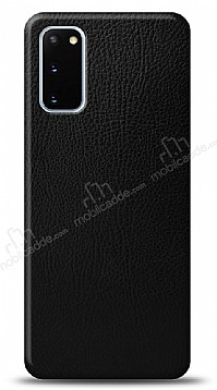 Dafoni Samsung Galaxy S20 Siyah Deri Grnml Telefon Kaplama