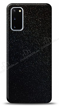 Dafoni Samsung Galaxy S20 Siyah Parlak Simli Telefon Kaplama