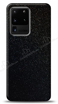 Dafoni Samsung Galaxy S20 Ultra Siyah Parlak Simli Telefon Kaplama