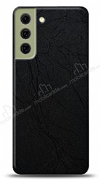 Dafoni Samsung Galaxy S21 FE 5G Siyah Electro Deri Grnml Telefon Kaplama