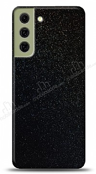 Dafoni Samsung Galaxy S21 FE 5G Siyah Parlak Simli Telefon Kaplama