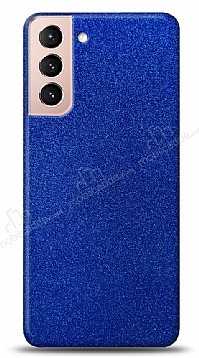 Dafoni Samsung Galaxy S21 Mavi Parlak Simli Telefon Kaplama