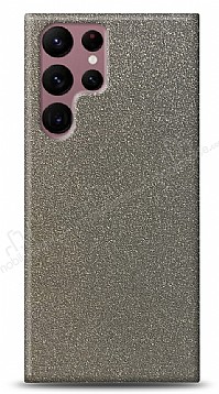 Dafoni Samsung Galaxy S22 Ultra 5G Silver Parlak Simli Telefon Kaplama