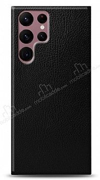 Dafoni Samsung Galaxy S22 Ultra 5G Siyah Deri Grnml Telefon Kaplama