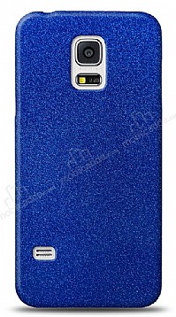 Dafoni Samsung Galaxy S5 Mavi Parlak Simli Telefon Kaplama