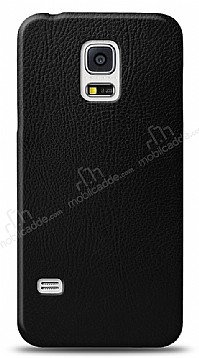 Dafoni Samsung Galaxy S5 Siyah Deri Grnml Telefon Kaplama