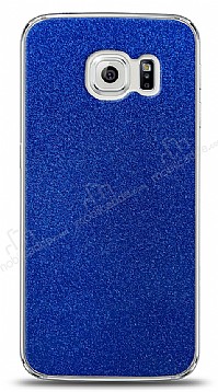 Dafoni Samsung Galaxy S6 edge Mavi Parlak Simli Telefon Kaplama