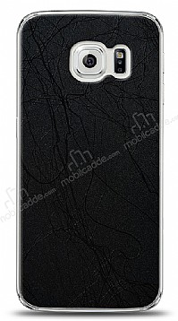 Dafoni Samsung Galaxy S6 edge Siyah Electro Deri Grnml Telefon Kaplama