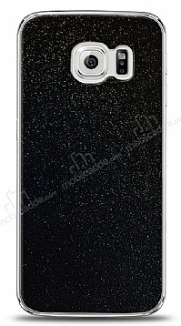 Dafoni Samsung Galaxy S6 edge Siyah Parlak Simli Telefon Kaplama