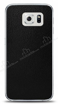Dafoni Samsung Galaxy S6 Siyah Deri Grnml Telefon Kaplama