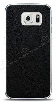 Dafoni Samsung Galaxy S6 Siyah Electro Deri Grnml Telefon Kaplama