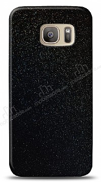 Dafoni Samsung Galaxy S7 Edge Siyah Parlak Simli Telefon Kaplama