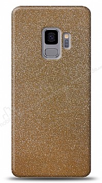Dafoni Samsung Galaxy S9 Gold Parlak Simli Telefon Kaplama
