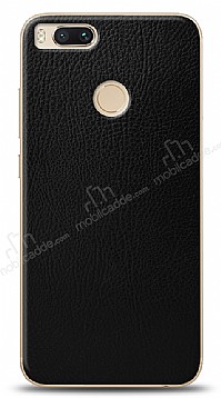 Dafoni Xiaomi Mi 5X / Mi A1 Siyah Deri Grnml Telefon Kaplama