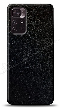 Dafoni Xiaomi Poco M4 Pro 5G Siyah Parlak Simli Telefon Kaplama