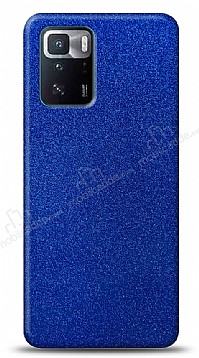 Dafoni Xiaomi Poco X3 GT Mavi Parlak Simli Telefon Kaplama