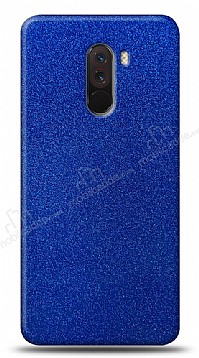 Dafoni Xiaomi Pocophone F1 Mavi Parlak Simli Telefon Kaplama