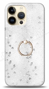Eiroo Bright iPhone 14 Pro Max Sulu Simli Silver Silikon Klf