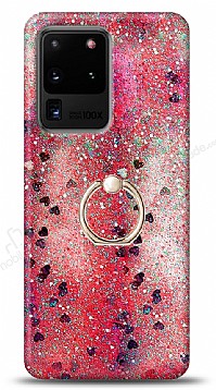 Eiroo Bright Samsung Galaxy S20 Ultra Sulu Simli Krmz Silikon Klf