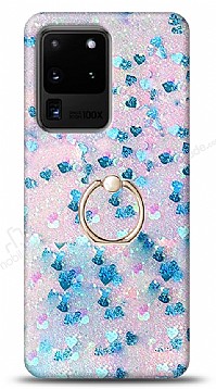 Eiroo Bright Samsung Galaxy S20 Ultra Sulu Simli Mavi Silikon Klf