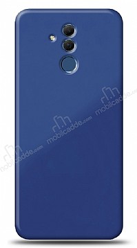 Eiroo Glass Huawei Mate 20 Lite Silikon Kenarl Cam Lacivert Klf