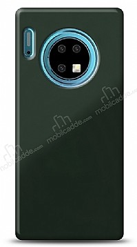 Eiroo Glass Huawei Mate 30 Silikon Kenarl Cam Koyu Yeil Klf