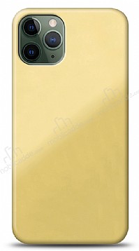 Eiroo Glass iPhone 11 Pro Silikon Kenarl Cam Krem Klf
