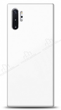 Eiroo Glass Samsung Galaxy Note 10 Plus Silikon Kenarl Cam Beyaz Klf