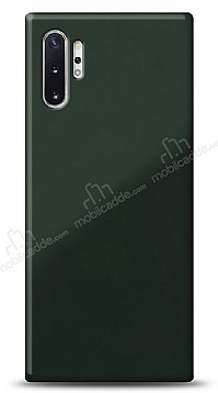 Eiroo Glass Samsung Galaxy Note 10 Plus Silikon Kenarl Cam Koyu Yeil Klf