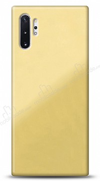 Eiroo Glass Samsung Galaxy Note 10 Plus Silikon Kenarl Cam Krem Klf