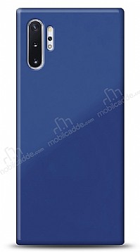 Eiroo Glass Samsung Galaxy Note 10 Plus Silikon Kenarl Cam Lacivert Klf