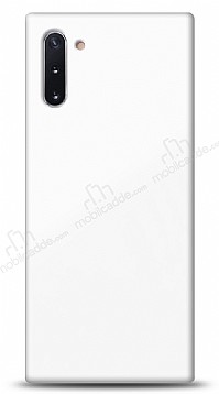 Eiroo Glass Samsung Galaxy Note 10 Silikon Kenarl Cam Beyaz Klf