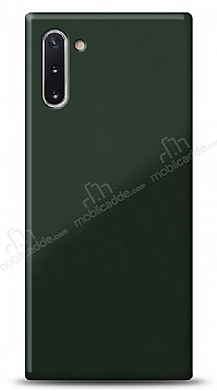 Eiroo Glass Samsung Galaxy Note 10 Silikon Kenarl Cam Koyu Yeil Klf