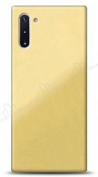 Eiroo Glass Samsung Galaxy Note 10 Silikon Kenarl Cam Krem Klf