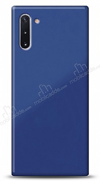 Eiroo Glass Samsung Galaxy Note 10 Silikon Kenarl Cam Lacivert Klf