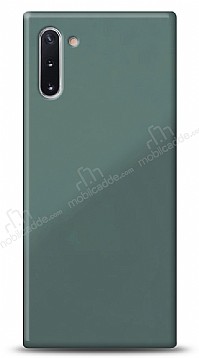 Eiroo Glass Samsung Galaxy Note 10 Silikon Kenarl Cam Yeil Klf