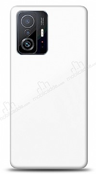 Eiroo Glass Xiaomi 11T Silikon Kenarl Cam Beyaz Klf